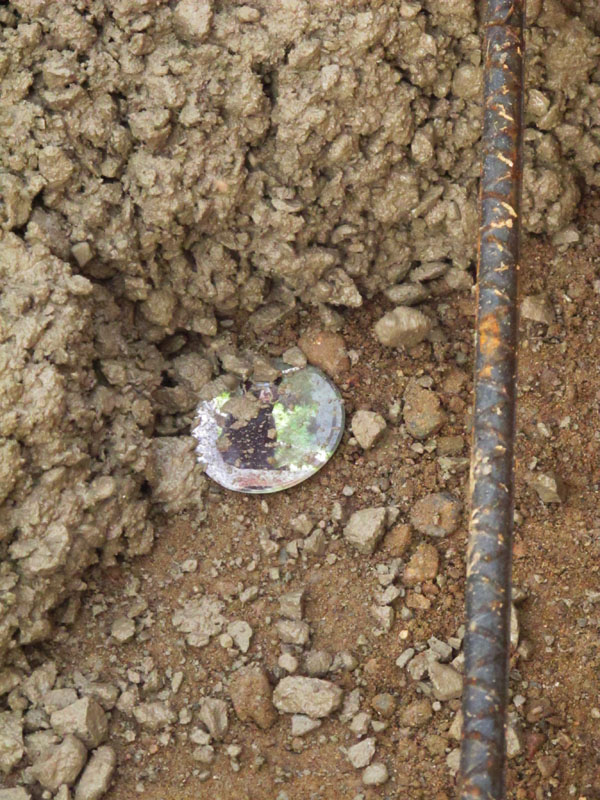 Hope ornament being buried in foundation - Nov 20, 2012