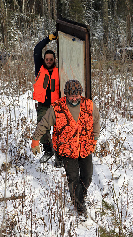 Ted and Zdenek carry roof - Nov 24, 2012