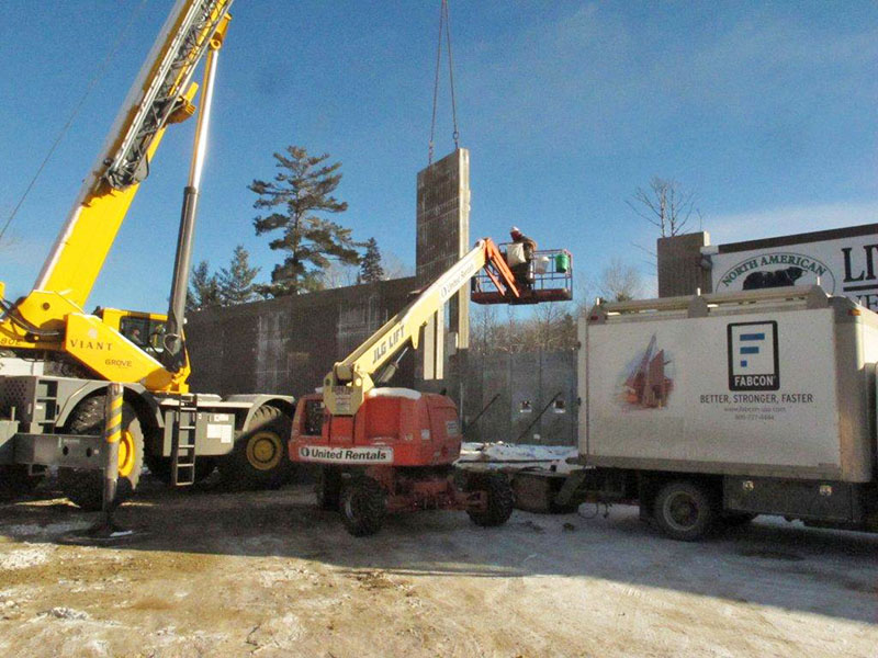 Wall section lowered in place - Dec 21, 2012
