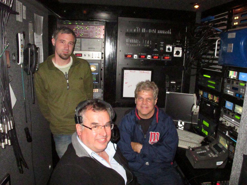 Inside the BBC satellite transmission truck - Ben, Mike, and Dan - May 13, 2012