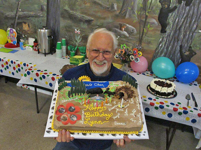 Lynn holds his birthday cake - April 14, 2012