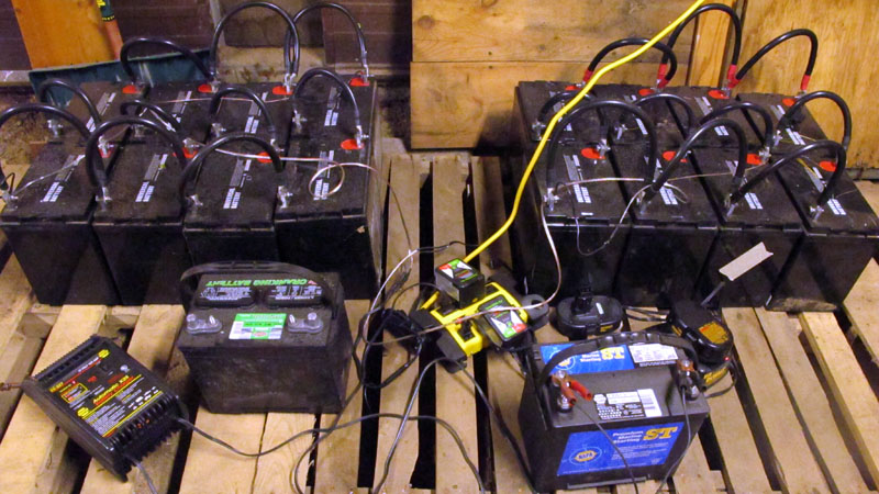 Batteries trickle-charging