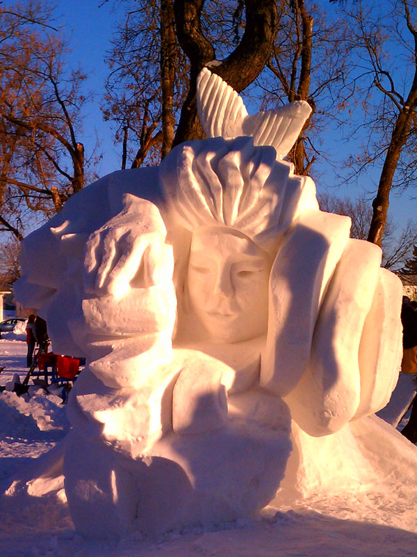 Ely Winter Fest snow sculpture - Feb 4, 2012