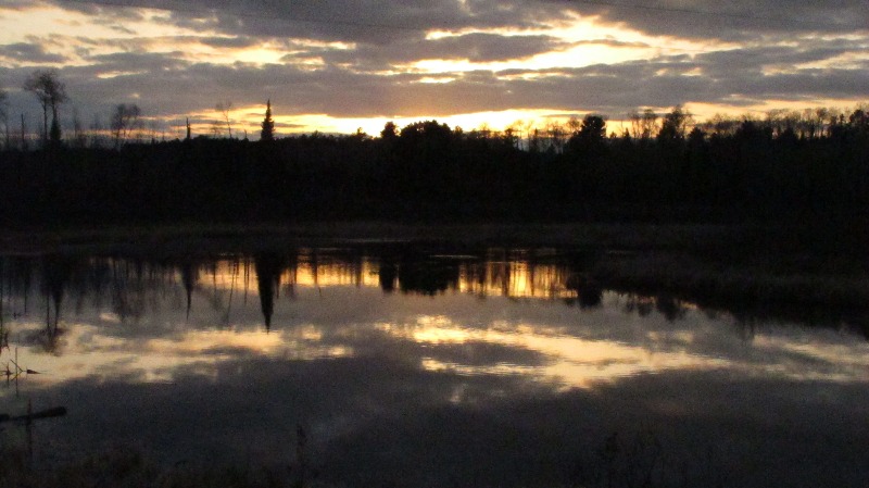 Sunset over Burntside River - April 30, 2012