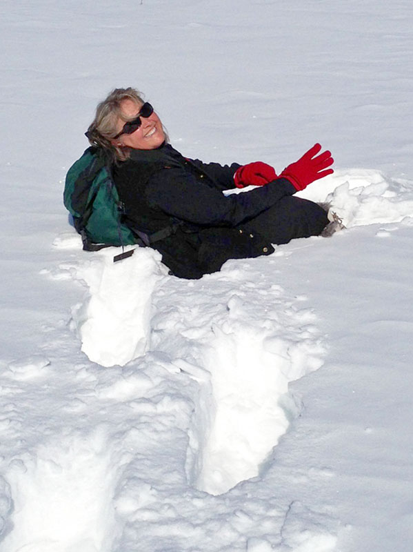 Lorie breaking trail