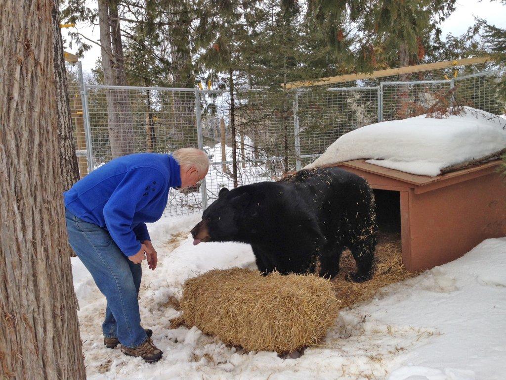 Ted greets Lynn with friendly grunts