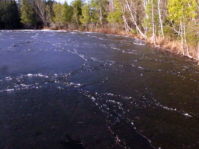 Windblown lake ice