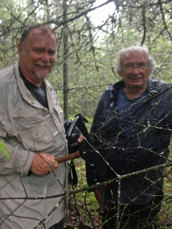 Mike and Charlie caught in the rain