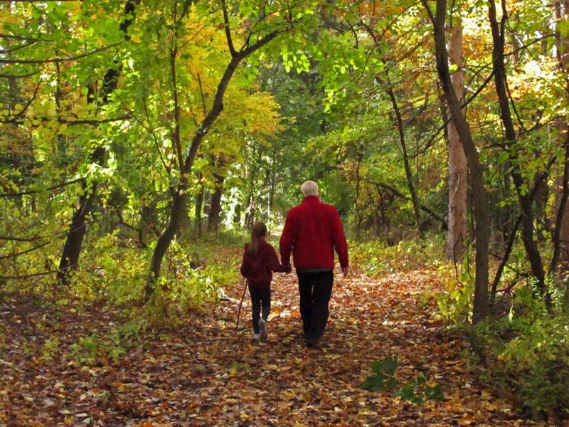 Lynn and Veronica walking - 10/19/14