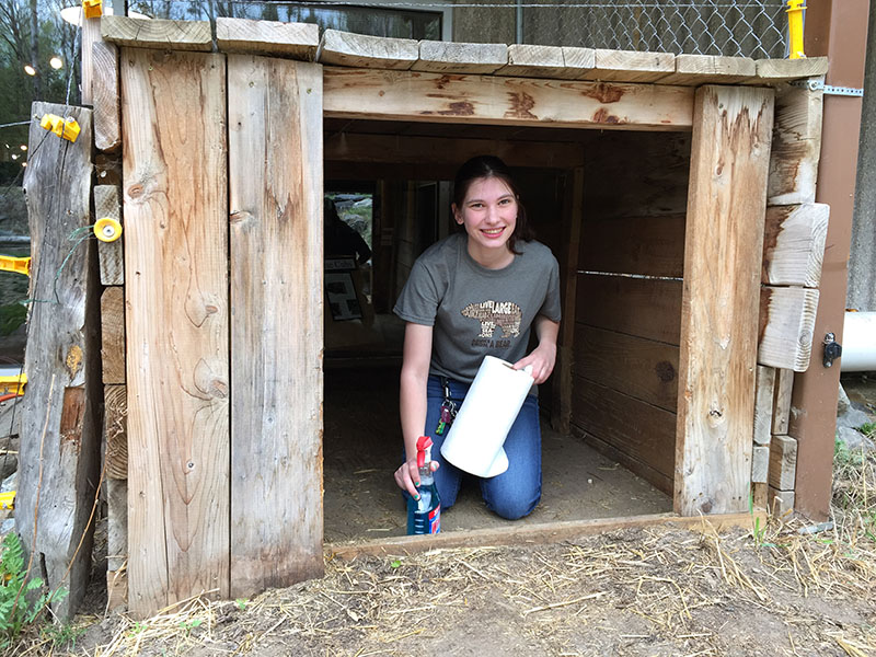 Andie - NABC Intern willingly cleans!