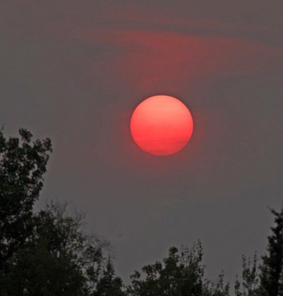 Sunset with red sun