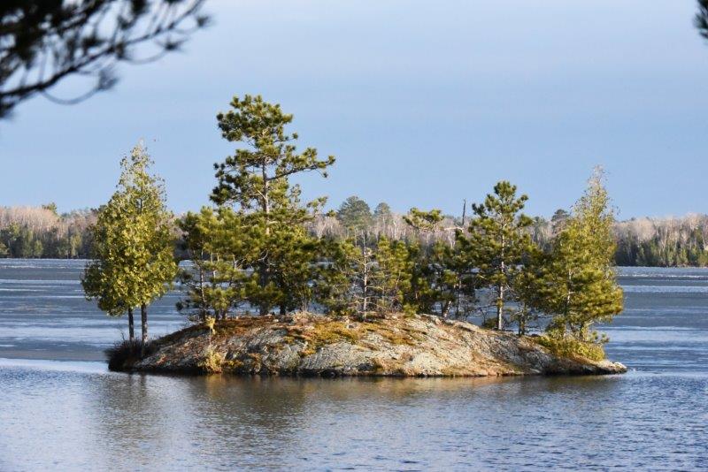 Less ice surrounding island