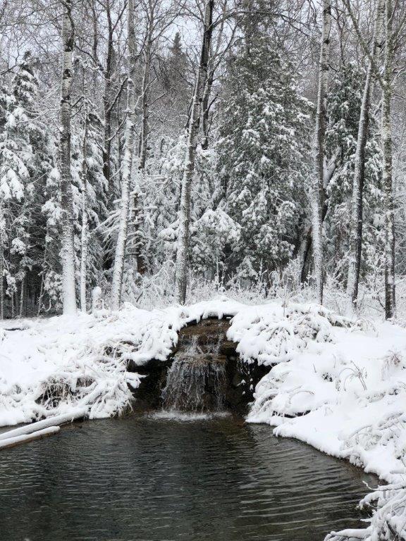 Waterfall first snow