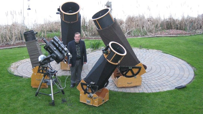 Mike Lynch with telescopes