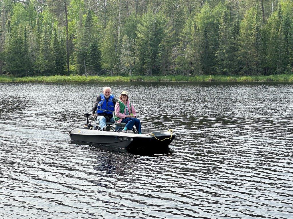 Lynn and Donna in the boat